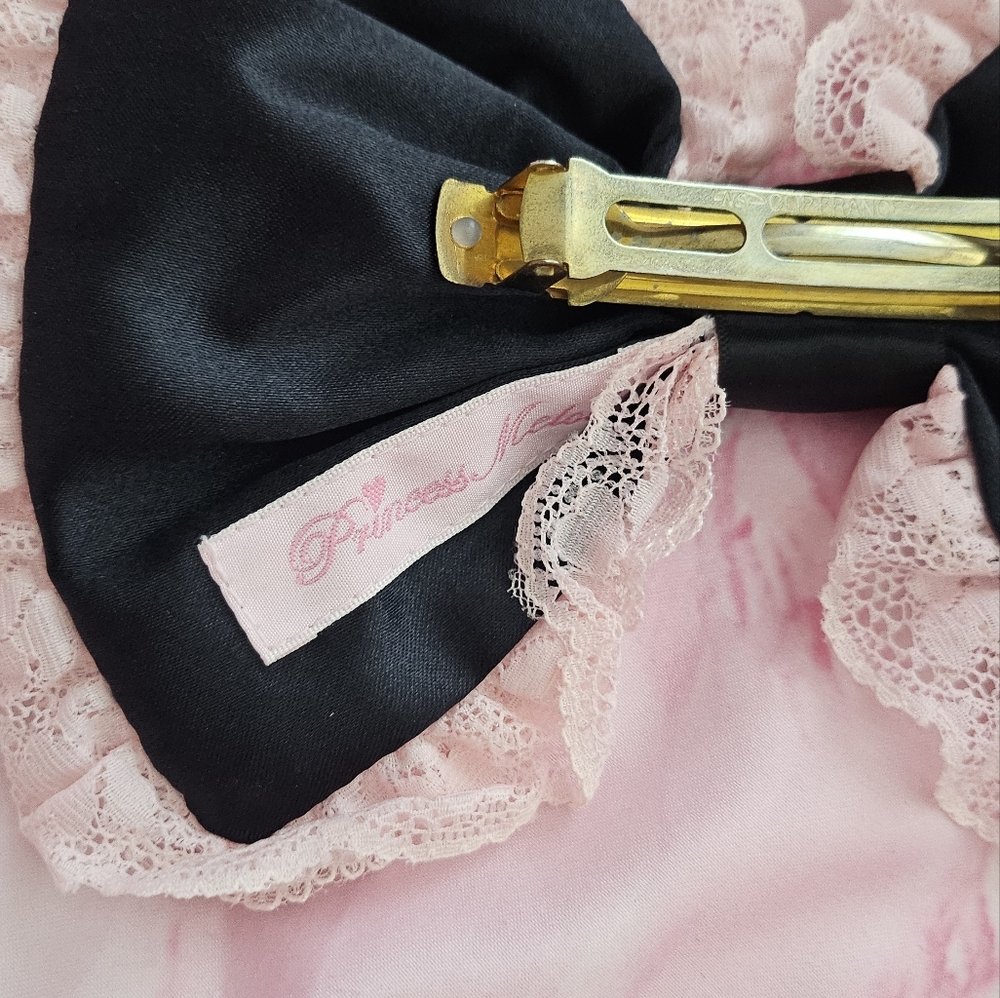 Ma*rs Princess Melody Agejo Gyaru Sweet Lolita Oversized Pink And Black Barette - Picture 4 of 7